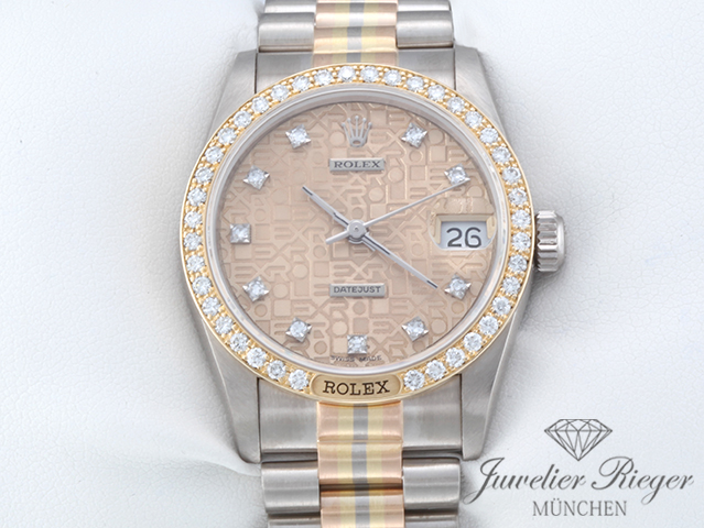 Bild 1 der Galerie: Rolex Medium Datejust 31 Tridor 750 Gelbgold Weissgold Rosegold Diamanten Gold