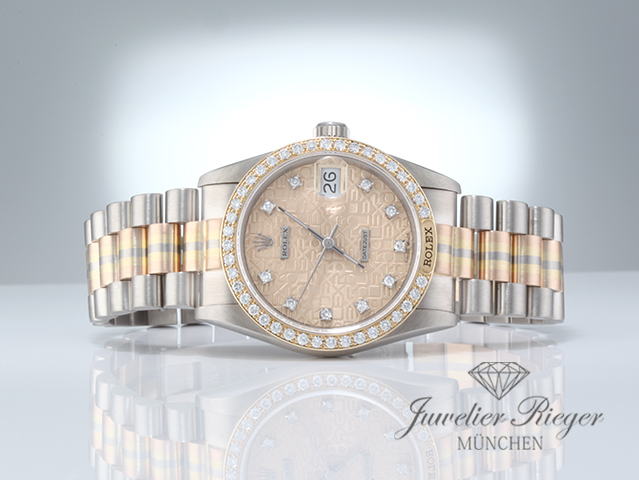 Bild 4 der Galerie: Rolex Medium Datejust 31 Tridor 750 Gelbgold Weissgold Rosegold Diamanten Gold