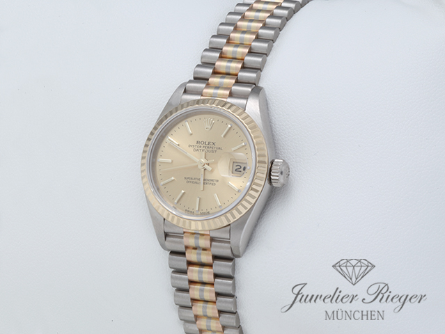 Bild 3 der Galerie: Rolex Lady Datejust 26 mm Tridor 750 Gelbgold Weissgold Rosegold Automatik Gold