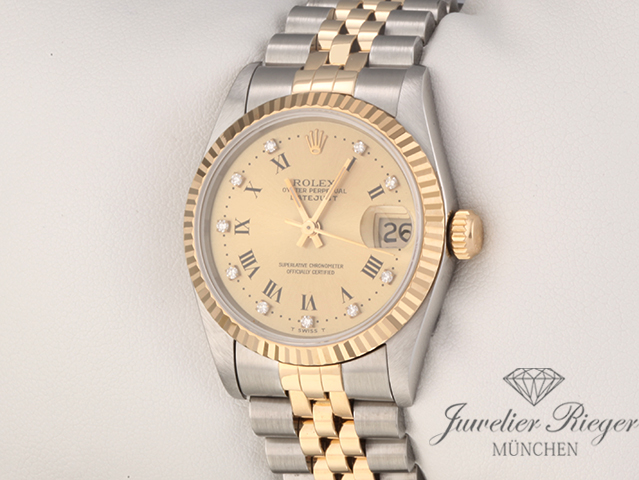 Bild 2 der Galerie: Rolex Medium Datejust Stahl Gelbgold 750 Diamanten Automatik Gold Stahl