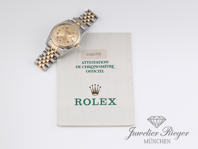 Bild 7 der Galerie: Rolex Medium Datejust Stahl Gelbgold 750 Diamanten Automatik Gold Stahl