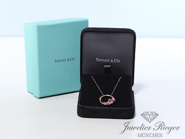 Bild 6 der Galerie: Tiffany & Co. Collier Victoria Vine Circle Rosegold 750 Diamanten rosa Saphire