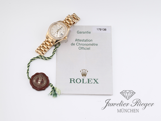 Bild 7 der Galerie: Rolex Lady Datejust 179138 2005 Gelbgold 750 Diamanten Automatik Gold