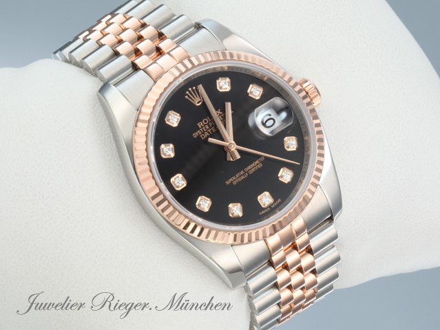 Bild 3 der Galerie: Rolex Datejust 36 mm 116231 2012 Stahl Rosegold 750 Diamanten Automatik