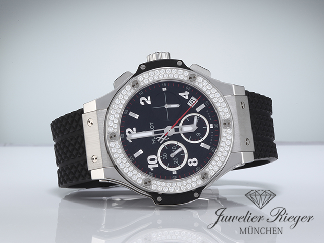 Bild 4 der Galerie: Hublot Big Bang 41 mm 2018 Chronograph 341.SX.130.RX.114 Edelstahl Diamanten