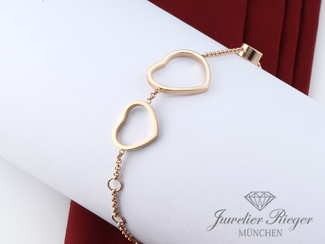 Bild 3 der Galerie: Chopard Armband Happy Hearts Rosegold 750 Diamanten Gr 20 cm 857482 2021 Gold