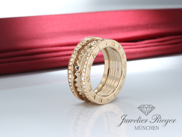 Bild 1 der Galerie: Bvlgari Ring B-Zero 1 Rock 2-Band Gelbgold 750 Diamanten Gr 51 Gold