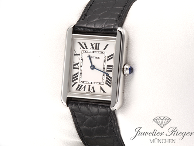 Bild 2 der Galerie: Cartier Tank Solo Kleines Modell W5200005 2017 Edelstahl Lederband Stahl