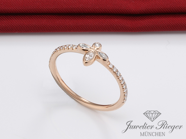 Bild 4 der Galerie: Tiffany & Co. Ring Fleur de Lis Rosegold 750 Diamanten Brillanten Größe 51 Gold
