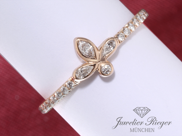 Bild 2 der Galerie: Tiffany & Co. Ring Fleur de Lis Rosegold 750 Diamanten Brillanten Größe 51 Gold
