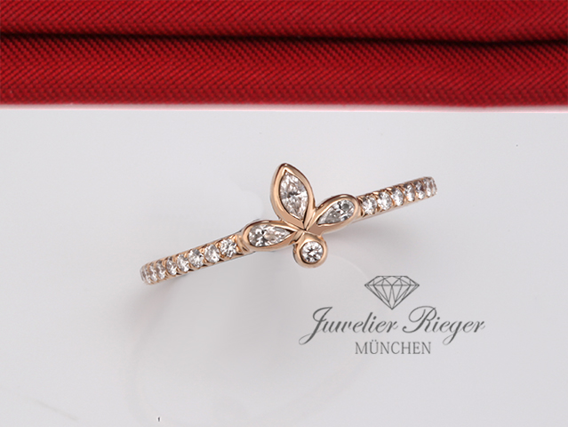 Bild 3 der Galerie: Tiffany & Co. Ring Fleur de Lis Rosegold 750 Diamanten Brillanten Größe 51 Gold