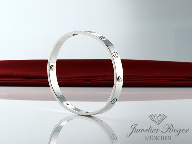 Bild 3 der Galerie: Cartier Armreif Love Weissgold 750 Größe 16 4 Diamanten Gold Damen Armband