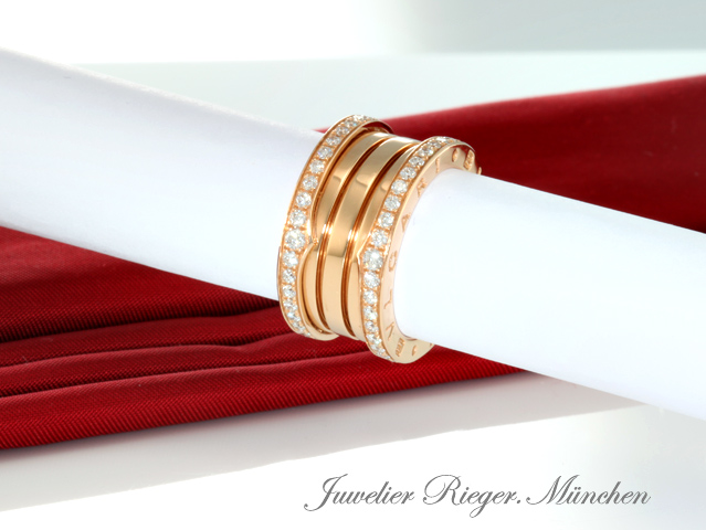 Bild 4 der Galerie: Bvlgari Ring B-Zero 1 4-Band Rosegold 750 Diamanten 1,24 ct. Gr 53 Gold