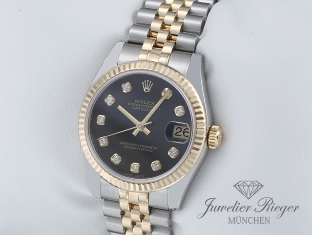 Bild 2 der Galerie: Rolex Medium Datejust 31 mm 178273 2012 Edelstahl Gelbgold 750 Diamanten Gold