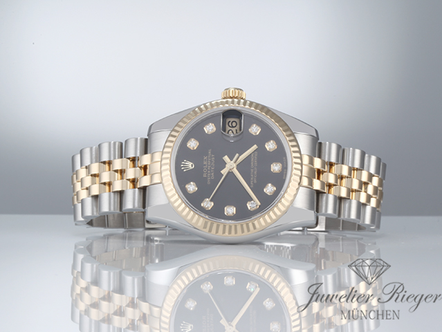 Bild 4 der Galerie: Rolex Medium Datejust 31 mm 178273 2012 Edelstahl Gelbgold 750 Diamanten Gold