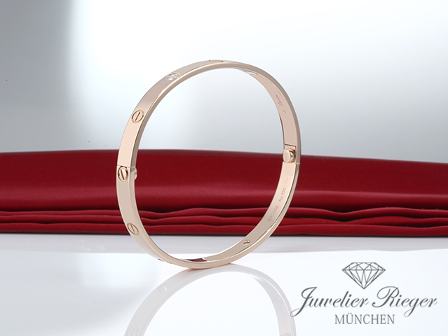 Bild 3 der Galerie: Cartier Armreif Love Rosegold 750 Größe 20 2023 Diamanten Gold Armband
