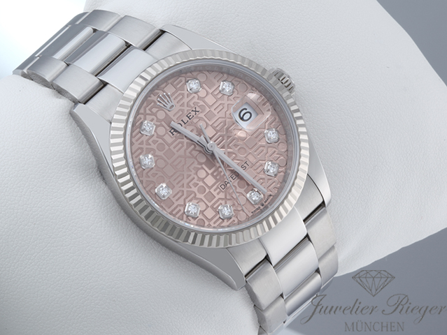 Bild 3 der Galerie: Rolex Datejust 36 126234 2022 Stahl Weissgold 750 Diamanten Automatik Gold