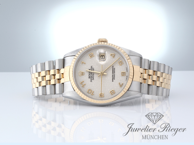 Bild 4 der Galerie: Rolex Datejust 36 mm 16233 1995 Edelstahl Gelbgold 750 Automatik Stahl Gold