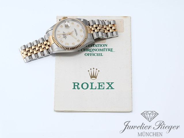 Bild 7 der Galerie: Rolex Datejust 36 mm 16233 1995 Edelstahl Gelbgold 750 Automatik Stahl Gold