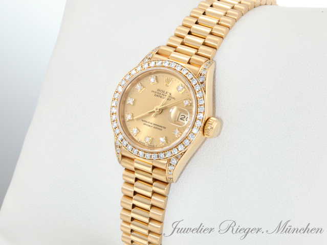 Bild 2 der Galerie: Rolex Lady Datejust Gelbgold 750 1998 Diamanten Brillanten Automatik Gold Damen