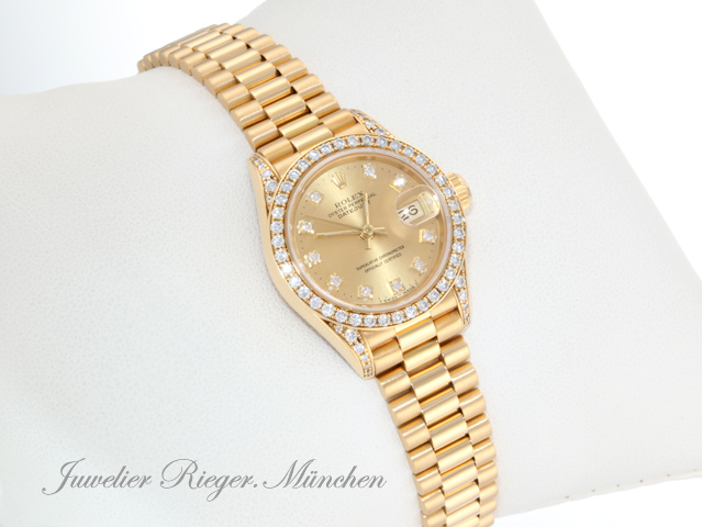 Bild 3 der Galerie: Rolex Lady Datejust Gelbgold 750 1998 Diamanten Brillanten Automatik Gold Damen