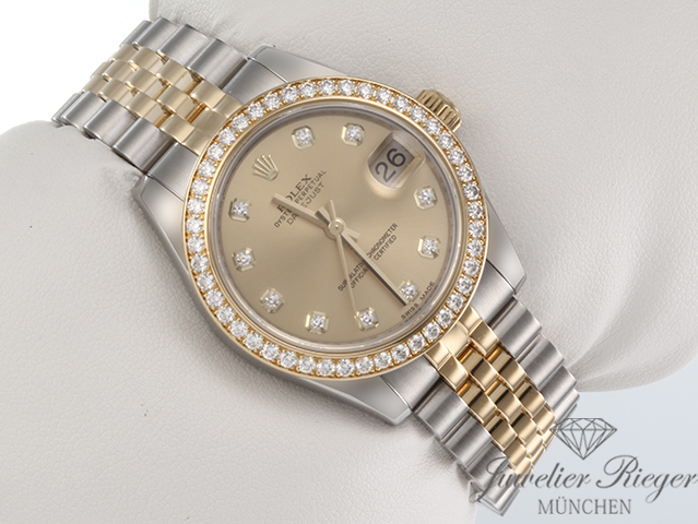 Bild 3 der Galerie: Rolex Medium Datejust 31 mm 178383 Stahl Gelbgold 750 Diamanten Automatik
