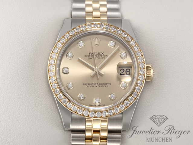 Bild 1 der Galerie: Rolex Medium Datejust 31 mm 178383 Stahl Gelbgold 750 Diamanten Automatik
