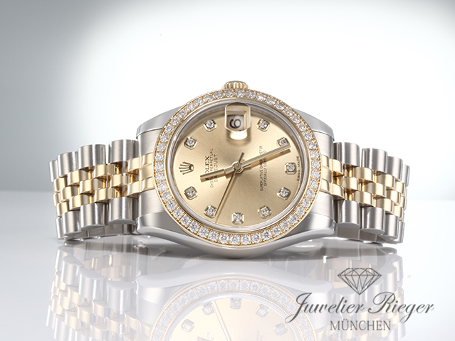 Bild 4 der Galerie: Rolex Medium Datejust 31 mm 178383 Stahl Gelbgold 750 Diamanten Automatik