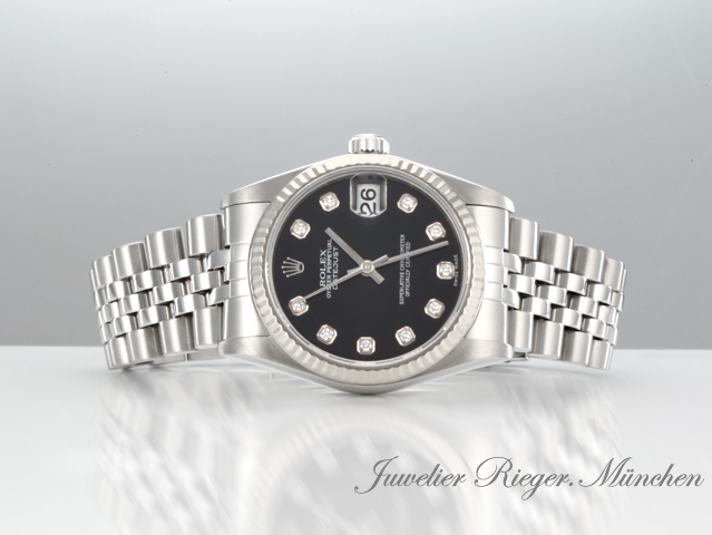 Bild 4 der Galerie: Rolex Medium Datejust 31 mm Stahl Weissgold 750 Diamanten 1996 Automatik Gold