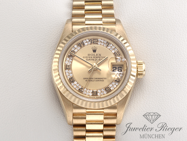 Bild 1 der Galerie: Rolex Lady Datejust Gelbgold 750 Diamanten Automatik Gold Damen