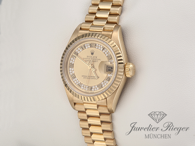 Bild 2 der Galerie: Rolex Lady Datejust Gelbgold 750 Diamanten Automatik Gold Damen