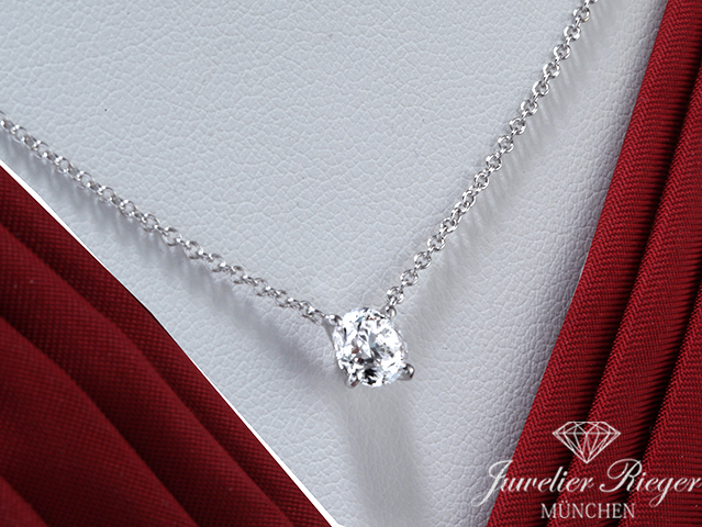 Bild 2 der Galerie: Hollfelder Collier Diva Solitär Weissgold 750 Diamant 1,00 ct. 2021 Kette Gold