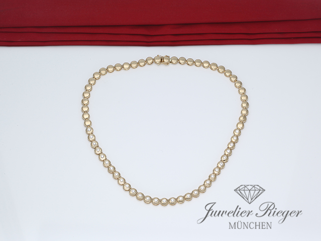 Bild 5 der Galerie: Tennis-Brillant Collier Gelbgold 750 Diamanten ca. 2,27 ct Brillanten Gold Kette