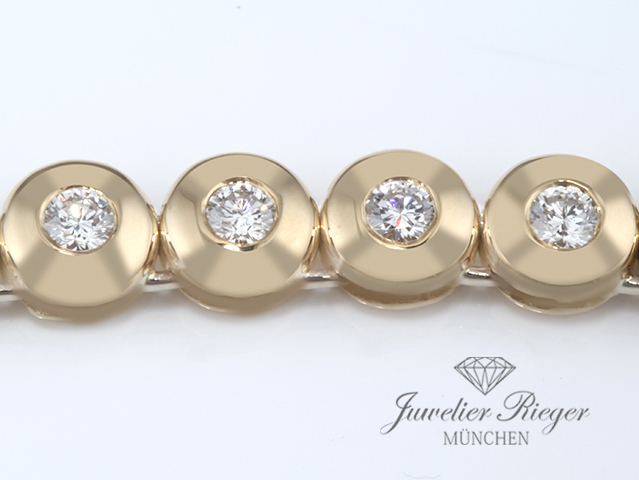 Bild 4 der Galerie: Tennis-Brillant Collier Gelbgold 750 Diamanten ca. 2,27 ct Brillanten Gold Kette