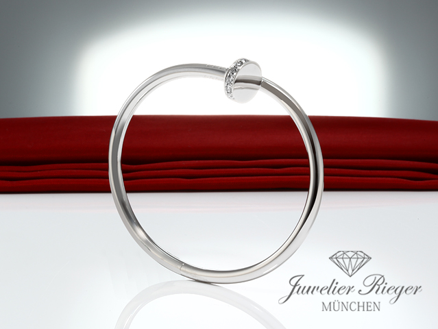 Bild 4 der Galerie: Cartier Armreif Juste un Clou Weissgold 750 Diamanten Gr 17 2024 B6048717 Gold