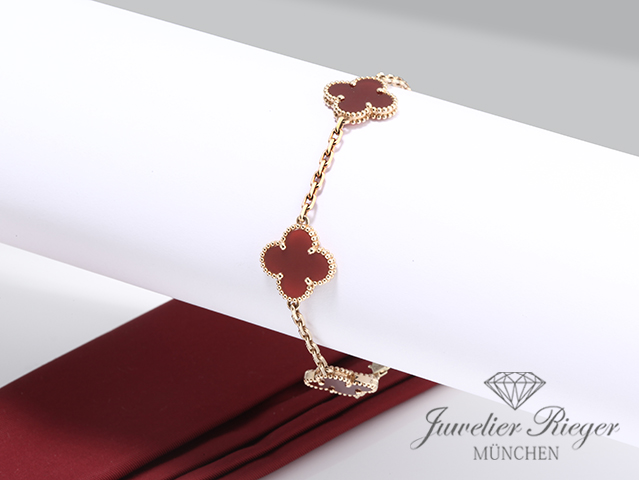 Bild 3 der Galerie: Van Cleef & Arpels Armband Vintage Alhambra Gelbgold 750 2014 Karneol Gold