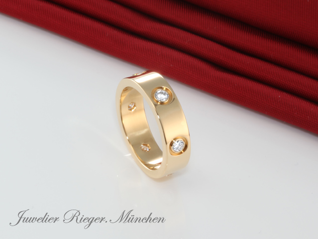Bild 1 der Galerie: Cartier Ring Love Klassisches Modell Gelbgold 750 6 Diamanten Größe 49 Gold