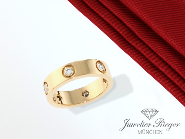 Bild 4 der Galerie: Cartier Ring Love Klassisches Modell Gelbgold 750 6 Diamanten Größe 49 Gold