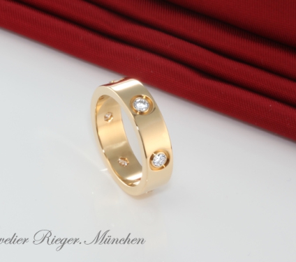 . Cartier Ring Love Klassisches Modell Gelbgold 750 6 Diamanten Größe 49 Gold