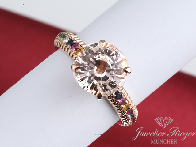Bild 3 der Galerie: Faberge Ring Colours of Love Rosegold 750 Bunte Saphire Diamanten Gr. 54 Gold