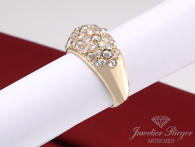 Bild 5 der Galerie: Vintage Cartier Ring Gelbgold & Weissgold 750 Diamanten Brillanten Gr. 53 Gold