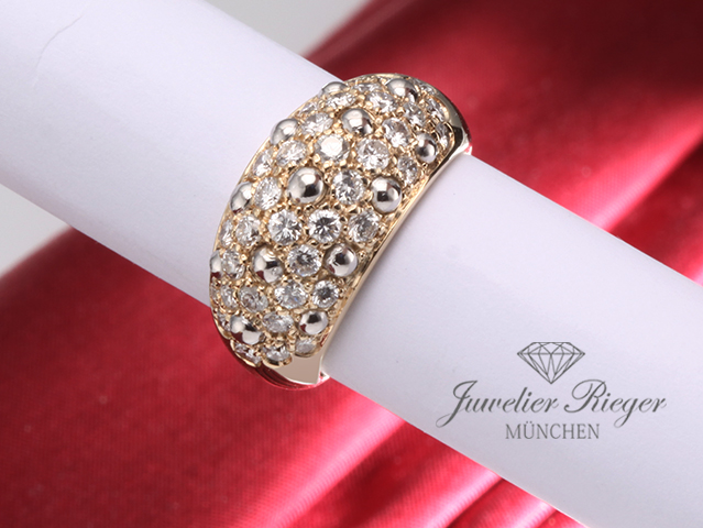 Bild 4 der Galerie: Vintage Cartier Ring Gelbgold & Weissgold 750 Diamanten Brillanten Gr. 53 Gold