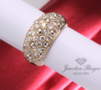 . Vintage Cartier Ring Gelbgold & Weissgold 750 Diamanten Brillanten Gr. 53 Gold