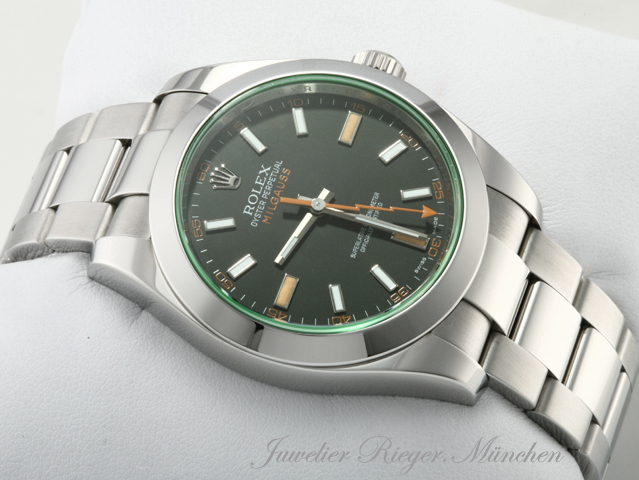 Bild 3 der Galerie: Rolex Milgauss 116400GV 2009 LC100 Edelstahl Automatik Stahl Grün Green
