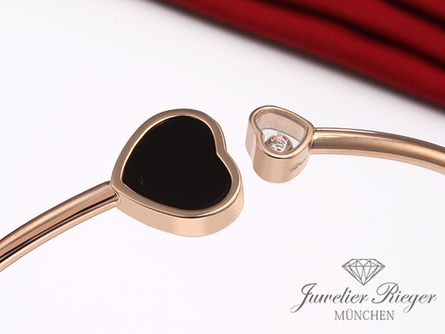 Bild 4 der Galerie: Chopard Armreif Happy Hearts Rosegold 750 Onyx Diamant Gr S 2017 857482 Gold
