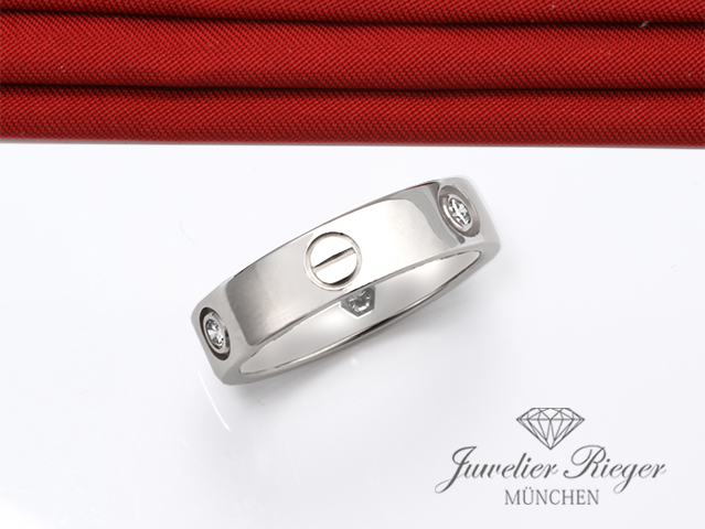 Bild 4 der Galerie: Cartier Ring Love Weissgold 750 3 Diamanten Größe 51 Alter: 1999 Gold