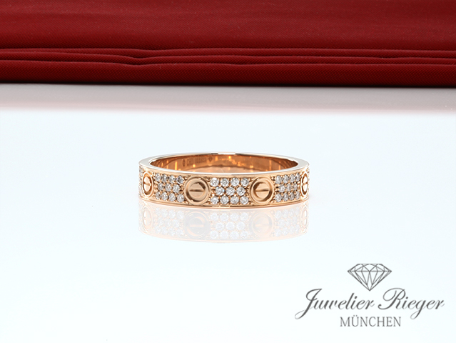 Bild 2 der Galerie: Cartier Ring Love Kleines Modell Rosegold 750 Gr 51 2020 Diamanten ca. 0,31 ct