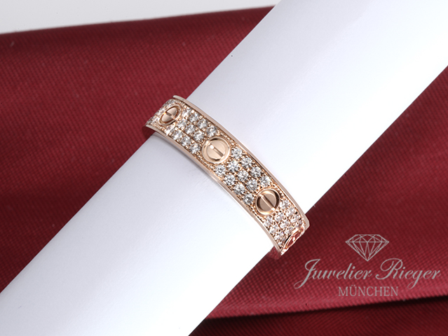 Bild 4 der Galerie: Cartier Ring Love Kleines Modell Rosegold 750 Gr 51 2020 Diamanten ca. 0,31 ct