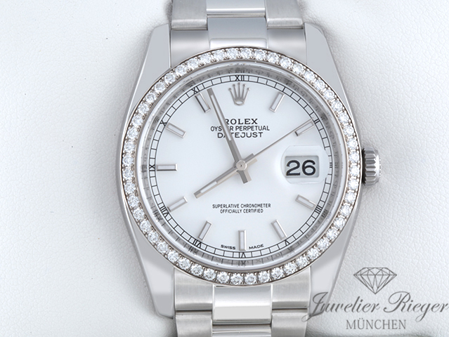 Bild 1 der Galerie: Rolex Datejust 36 mm 116244 Stahl Weissgold 750 Diamanten Automatik Gold