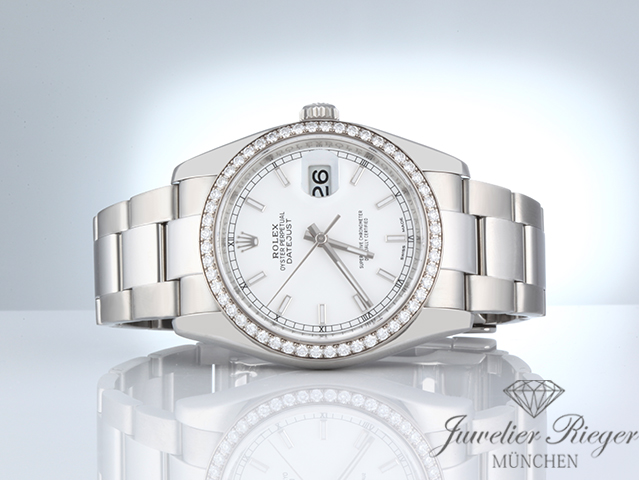 Bild 4 der Galerie: Rolex Datejust 36 mm 116244 Stahl Weissgold 750 Diamanten Automatik Gold